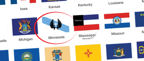 State flags with Minnesota proposed flag