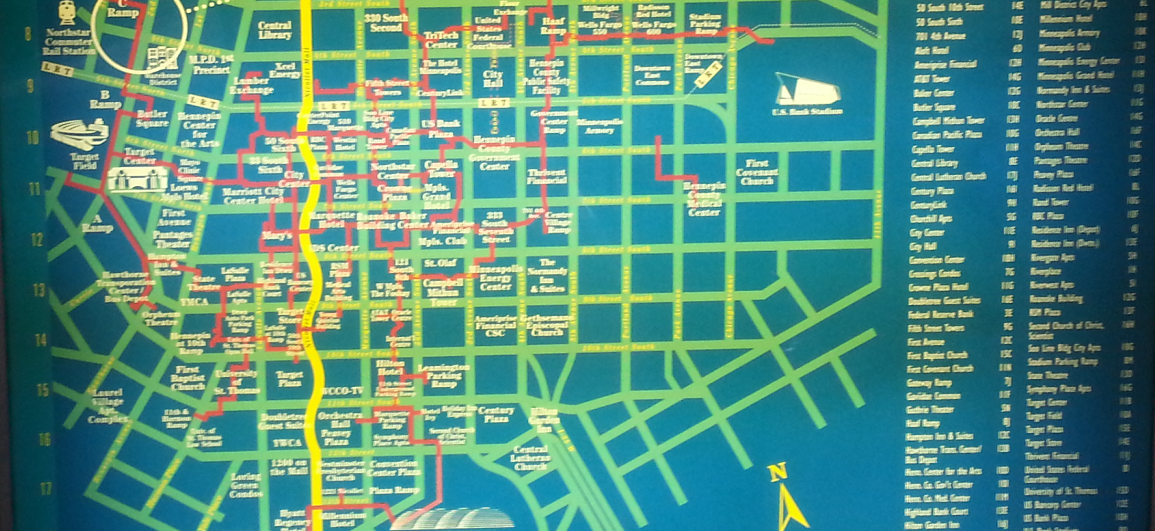 Photo of the official Minneapolis Skyway Map