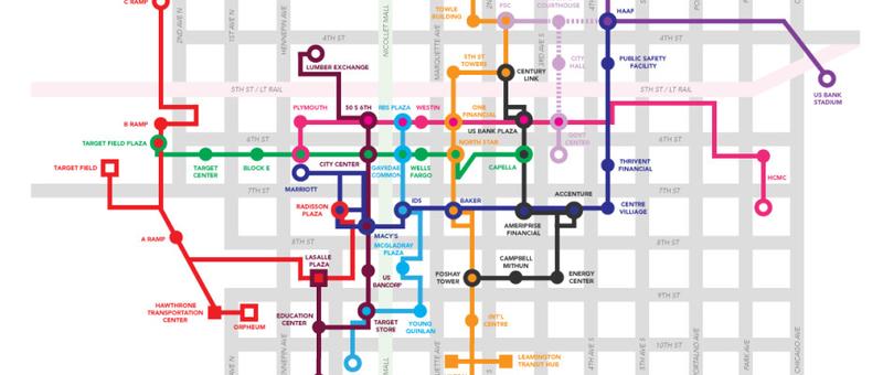 Downtown Minneapolis Skyway Map Make The Skyway Map Great For The First Time. Part 2 Of The Minneapolis  Skyway Redesign Project. | Brandon Hundt